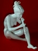 Figure fminine nue de joueuse flte porcelaine Kaiser Allemagne